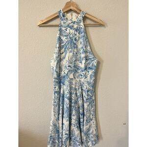Alter'd State White Blue Floral Dress Size Medium